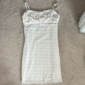 White Lace Trim Cami Slip Dress